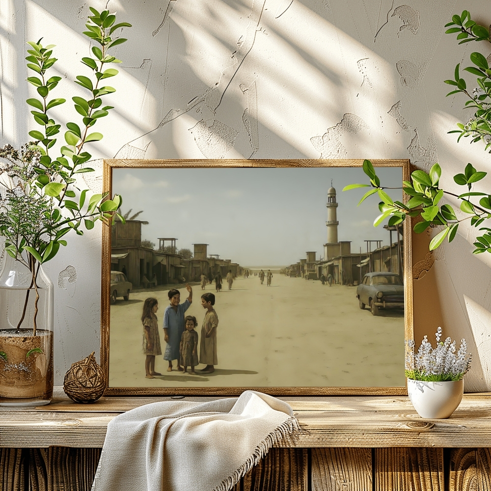 UAE 55-2025 دبي كما عاشها الناس – Simple Life in Old Dubai Everyday Gulf Childhood | Digital Heritage Fine Art - الصورة 1
