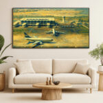 بوابة دبي الجوية الأولى – Old Dubai International Airport Early Aviation Heritage | Digital Restoration Art