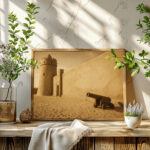 قصر الحصن من زاوية الحراسة – Qasr Al Hosn Fortification View Heritage Art Abu Dhabi Historic Fort | Digital Restoration Wall Art