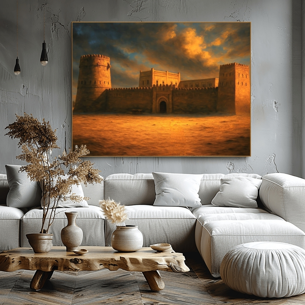 UAE 78-2025 حين يشتعل الأفق – قصر الحصن تحت سماء أبوظبي الأولى When the Sky Burned Gold – Qasr Al Hosn in Early Abu Dhabi - الصورة 1