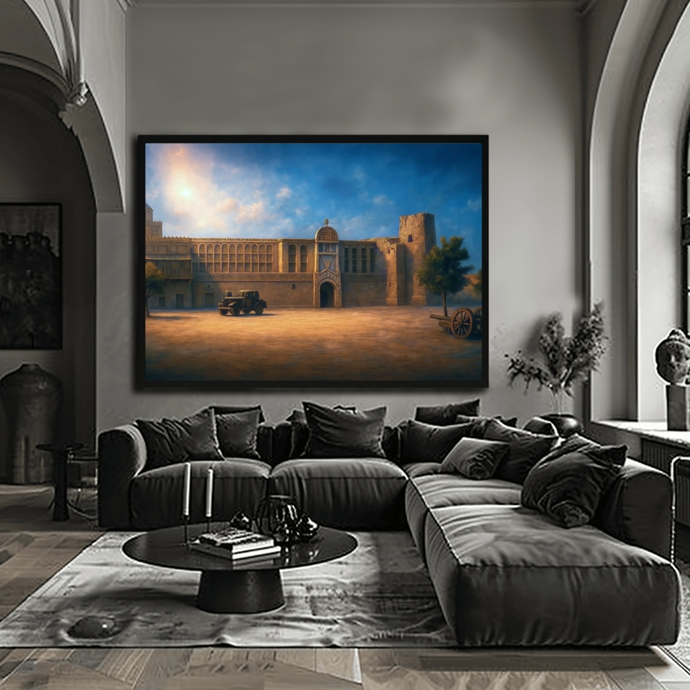 UAE 85-2025 واجهة القرار – مبنى حكومي في الشارقة القديمة Facade of Authority – A Government Landmark in Historic Sharjah - الصورة 1