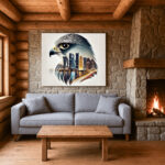 صقر الدوحة… روح القوة وحداثة الأفق – Falcon of Doha: Power & Modern Skyline