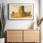 ملامح الخلود في حصن الدوحة – Timeless Silhouette of Doha Fort | Classic Watercolor Heritage Art