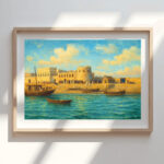 مرافئ أم القيوين القديمة عند انكسار الموج – Old Umm Al Quwain Waterfront Coastal Heritage Scene from the Northern Emirates