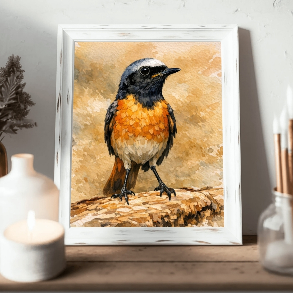 GCC 106-2025 حمروش الرمال الذهبي – Golden Desert Redstart Elegance - الصورة 1