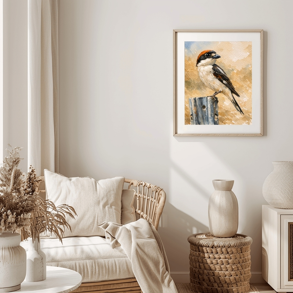 GCC 107-2025 القحافي الصحراوي الأنيق – Elegant Desert Shrike Perch - الصورة 1