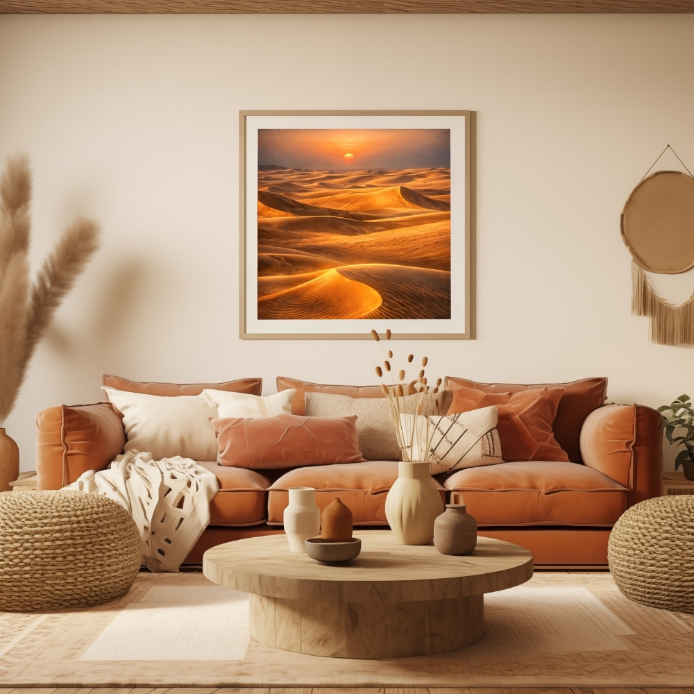 GCC 19-2025 أمواج الرمال تحت وهج الغروب – Waves of Sand in Arabian Sunset Glow - الصورة 1