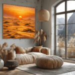 وهج الغروب فوق تموج الرمال – Sunset Glow Over Arabian Dunes