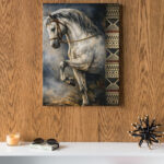طاقة الجواد العربي المتوهجة – Radiant Arabian Stallion Energy with Tribal Harmony
