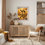 جمل الخط العربي في وهج الغروب – Arabic Calligraphy Camel Sunset Glow
