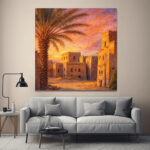 أطياف الضوء على جدران الطين – Radiant Light Over Heritage Walls