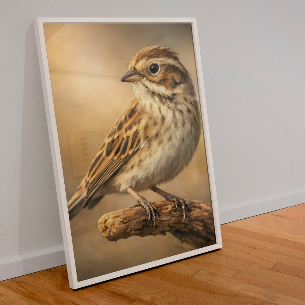 GCC 134-2025 زرزور الجبل الذهبي – Golden Mountain Sparrow Portrait - الصورة 1