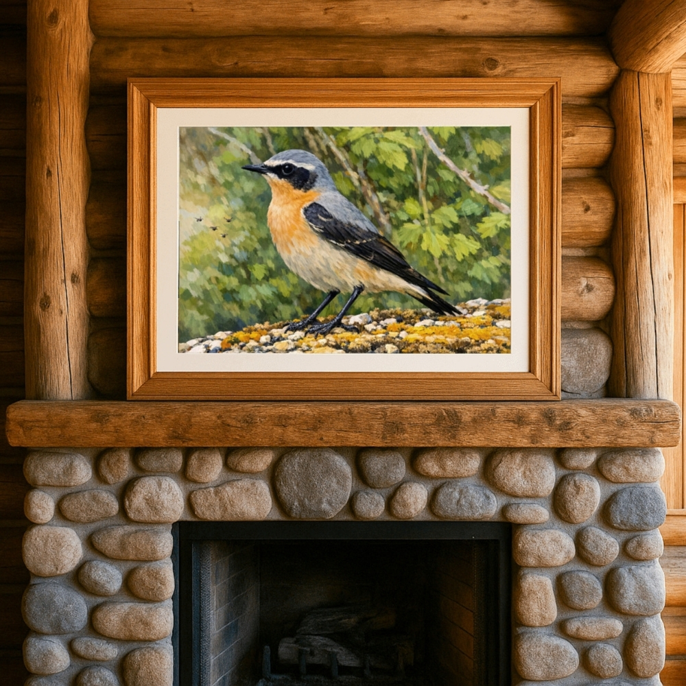 GCC 160-2025 المخضرم – همس الطبيعة الخضراء | Isabelline Wheatear – Whisper of Green Wild - Image 1