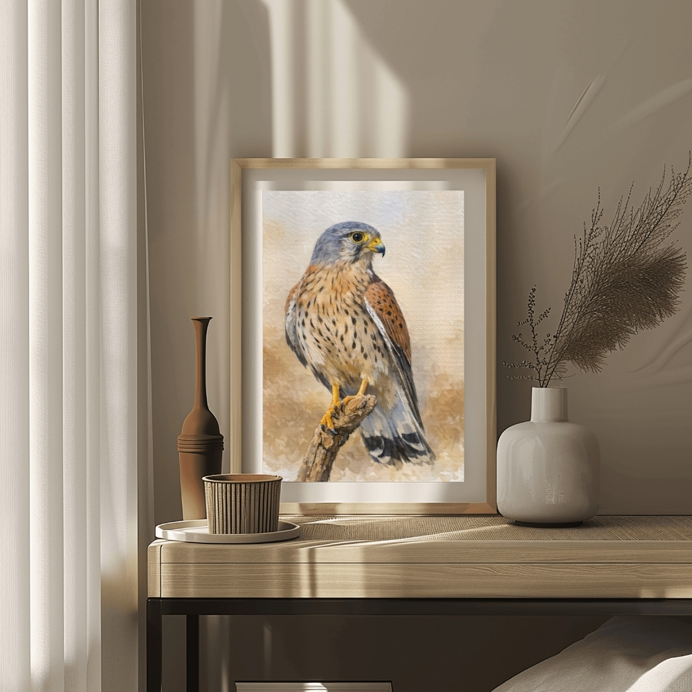 GCC 173-2025 الصقر الحميميج بوقار الصحراء – Kestrel Grace of the Desert - الصورة 1