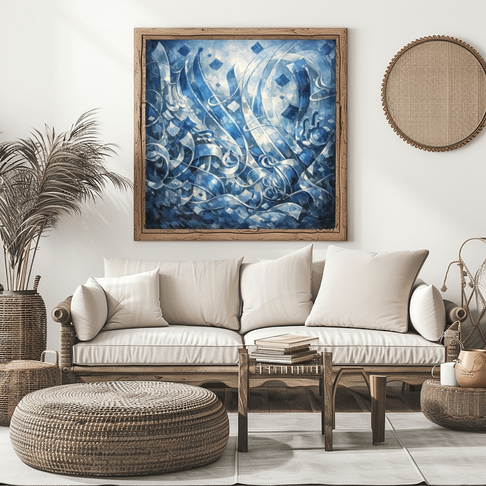GCC 206-2025 إيقاع الأزرق بين الظل والنور – Blue Rhythm Between Shadow & Light - Image 1