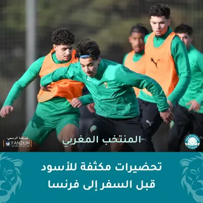 تحضيرات مكثفة للأسود قبل السفر إلى فرنسا