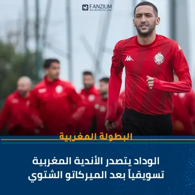 الوداد يتصدر الأندية المغربية تسويقياً بعد الميركاتو الشتوي