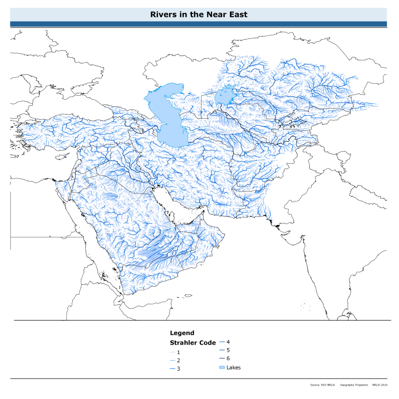 middle east map rivers