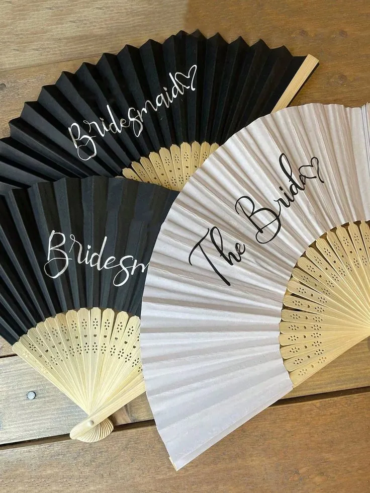 Bridesmaids and Guests Hand Fan image 11