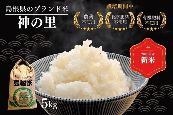 令和７年新米🌾白米５kgきぬむすめ（島根県産）自然栽培・無肥料米