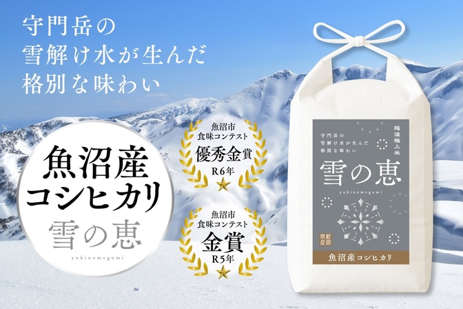 【お得！家庭用10Kg】R7魚沼市産コシヒカリ　越後極上米　『雪の恵』玄米10kg