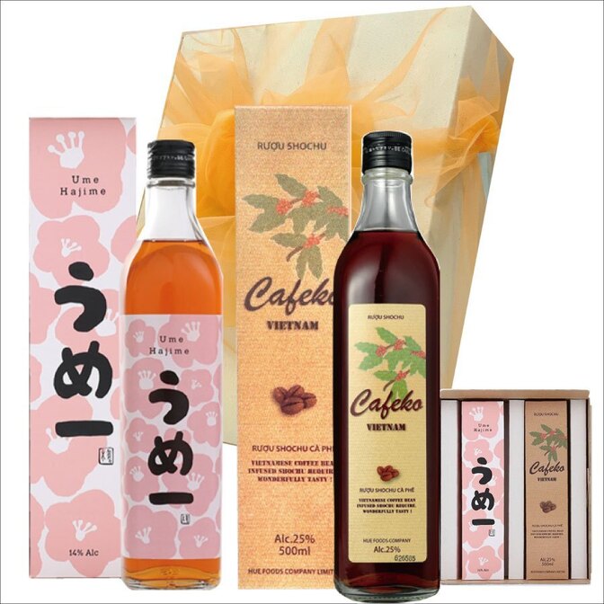 【リベ大レストラン採用】のすっきり梅酒と【モンドセレクション受賞】のコーヒー焼酎のセット
