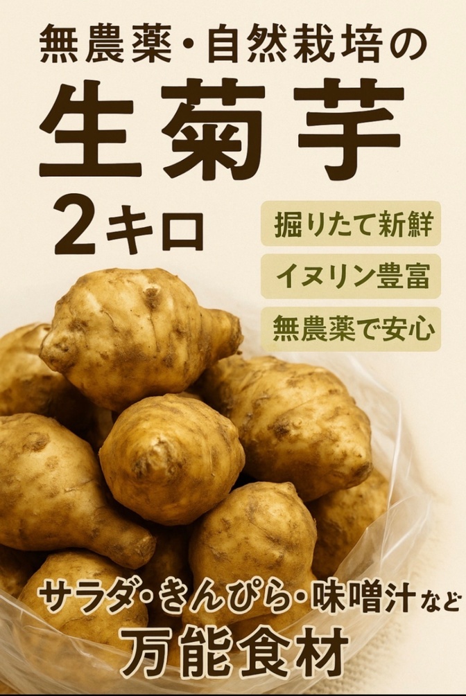 農家直送】無農薬・自然栽培 菊芋 2kg｜新鮮・土付き発送