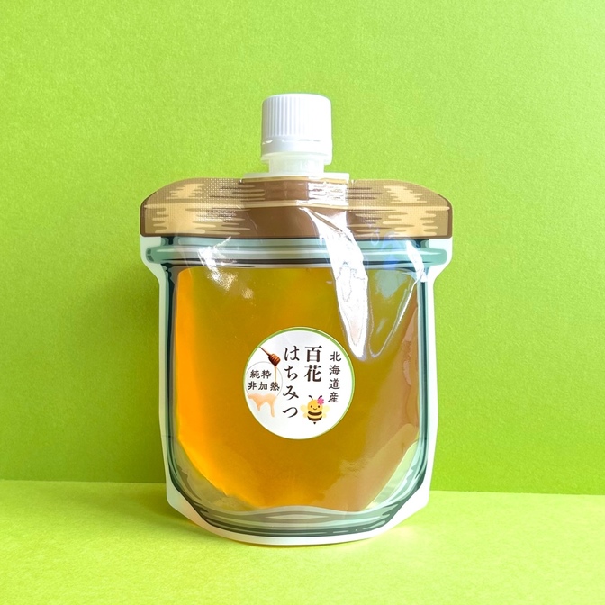 北海道産】純粋はちみつ(百花蜜)  非加熱　詰替えパウチタイプ270g