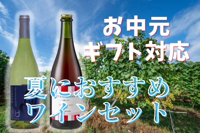 【ギフト可能 】夏におすすめ!ぶどう農家のワイン2本 白ワイン(シャルドネ)スパークリングロゼ各1本