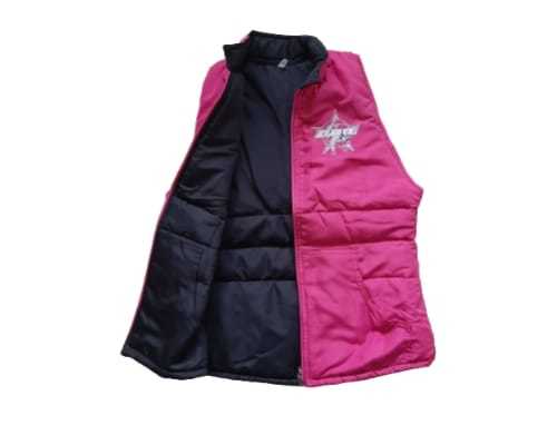 Colete PBR Feminino Dupla Face Preto e Rosa Pink Alpha Vest