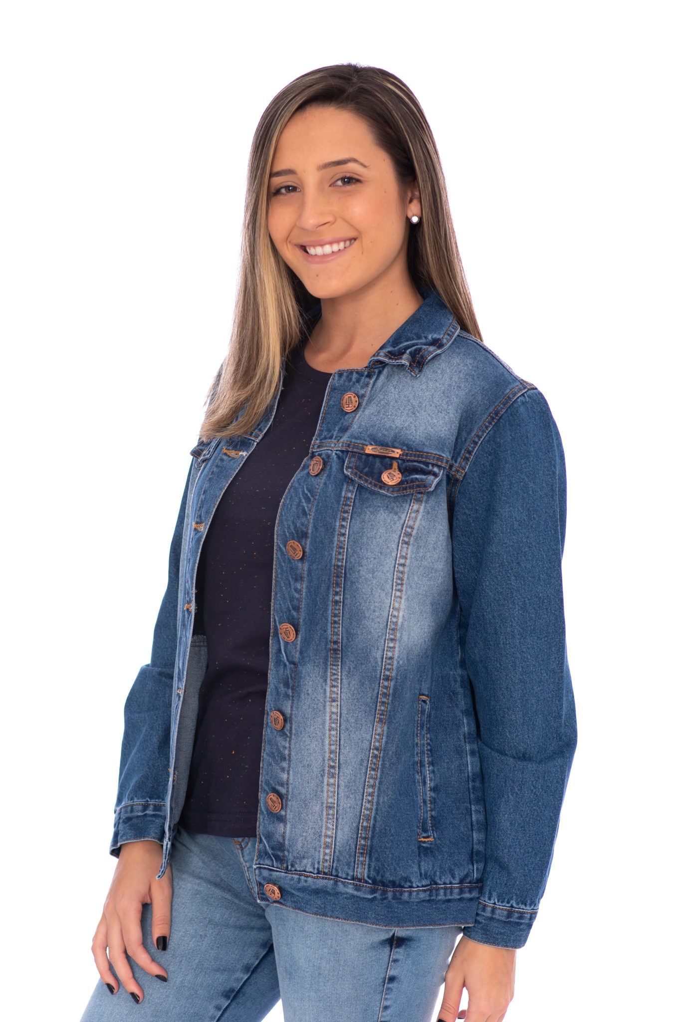 jaqueta jeans tradicional feminina