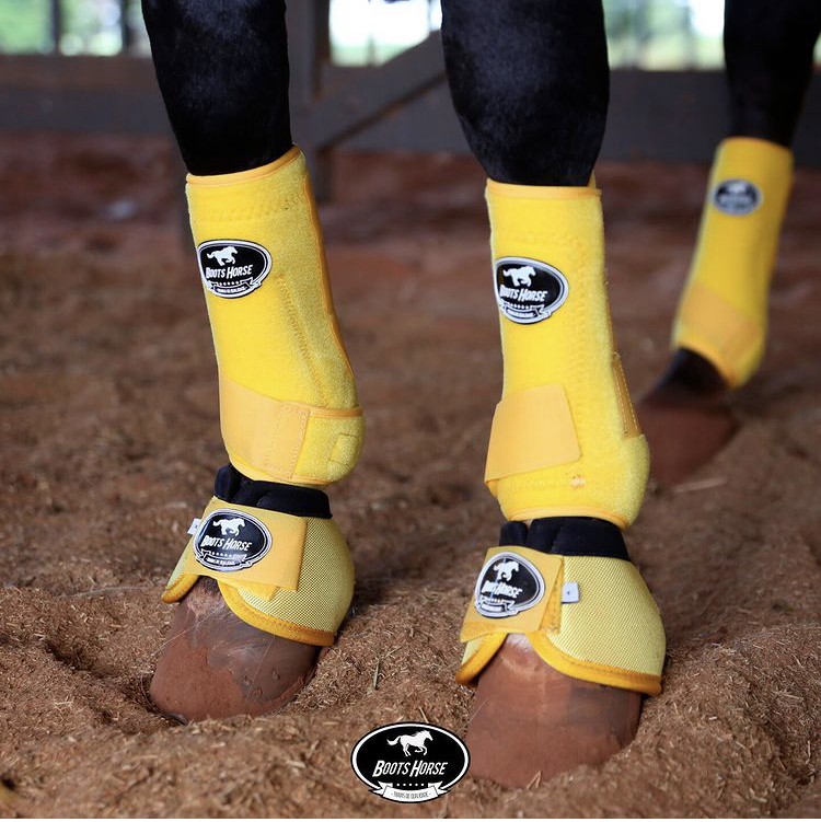 Kit Cloche + Boleteira Dianteira e Traseira Média Boots Horse Amarelo