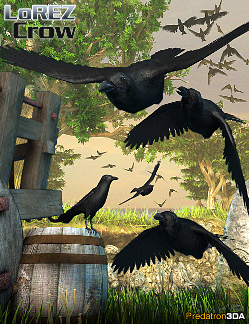 LoREZ Crow by: Predatron, 3D Models by Daz 3D