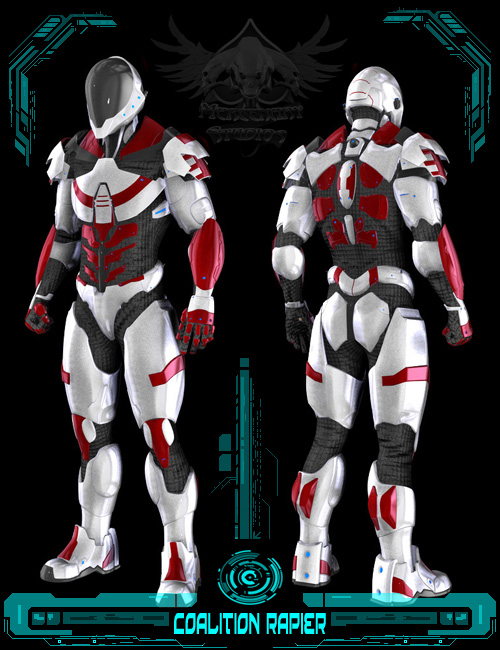 Coalition Rapier Armor by: mighty_mestophalesSequestrian, 3D Models by Daz 3D