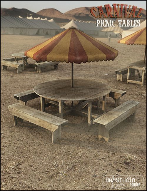 Carnival Picnic Tables by: Jack Tomalin, 3D Models by Daz 3D