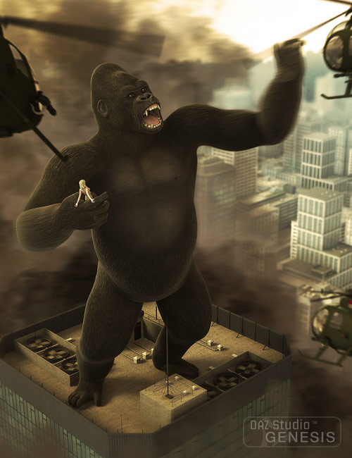 Gorilla for Genesis by: , 3D Models by Daz 3D
