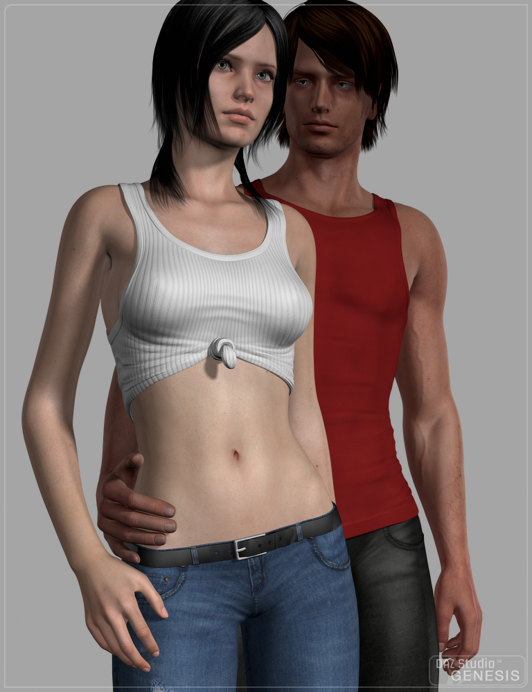 Tank Tops and Undershirts Collection by: Flipmode, 3D Models by Daz 3D