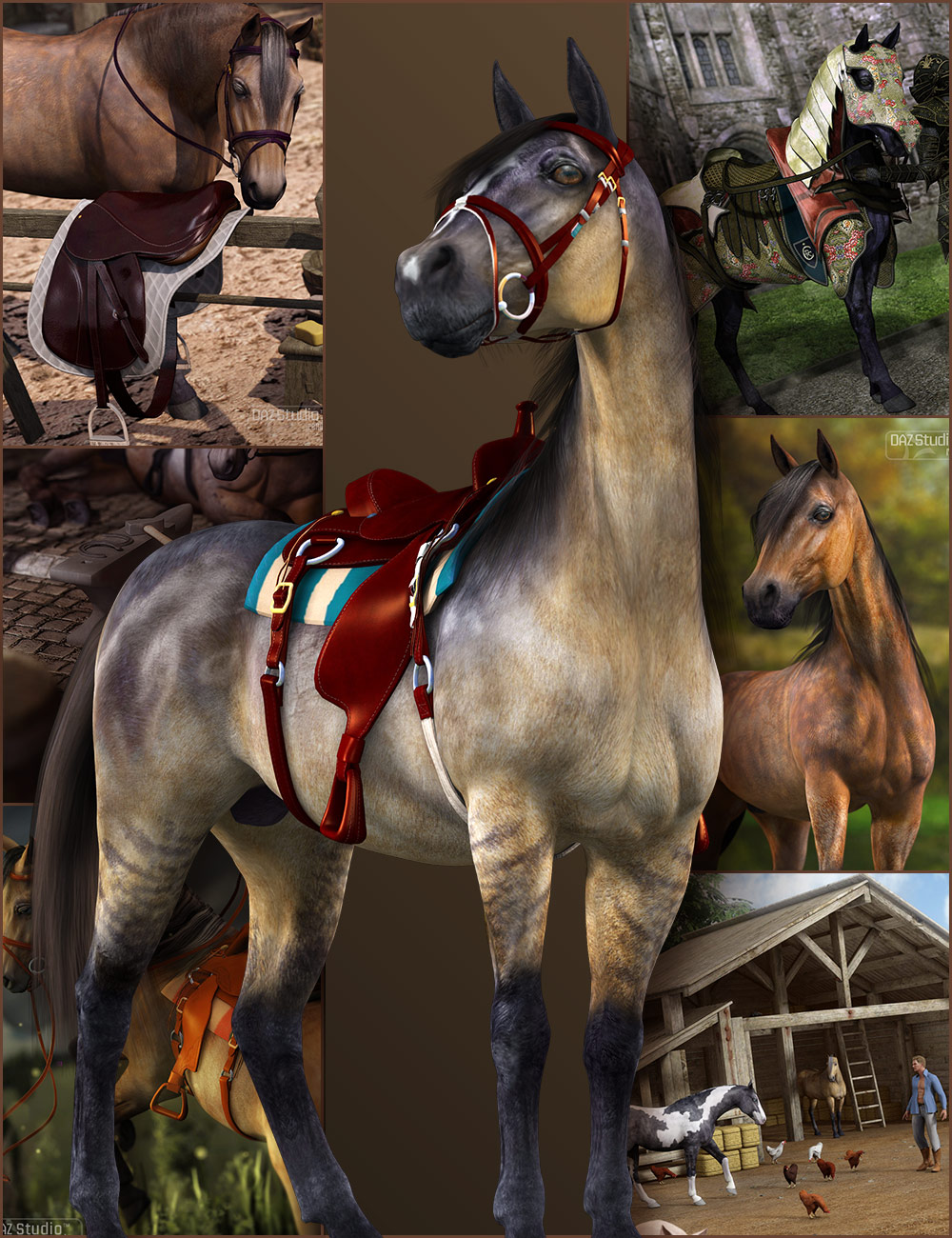 DAZ Horse 2 Starter Bundle by: , 3D Models by Daz 3D