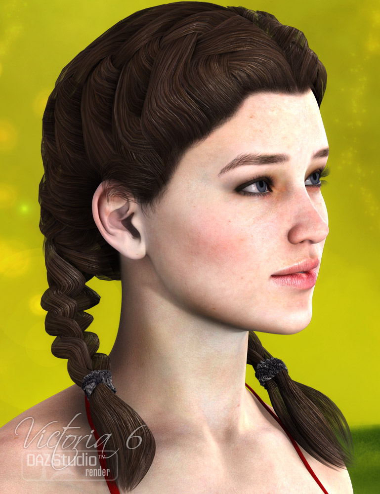 Xylia Double French Braids 2 by: AprilYSH, 3D Models by Daz 3D