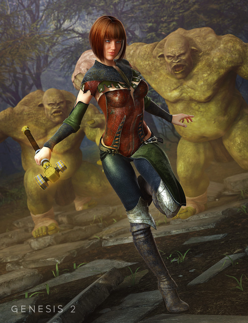 Darkwoods Heroine by: Barbara BrundonSarsa, 3D Models by Daz 3D