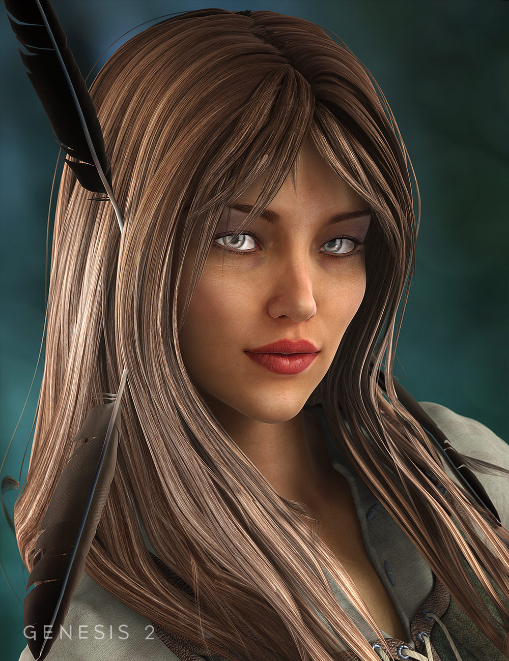 Ranger Hair for Genesis 2 Female(s) by: 3D Universe, 3D Models by Daz 3D