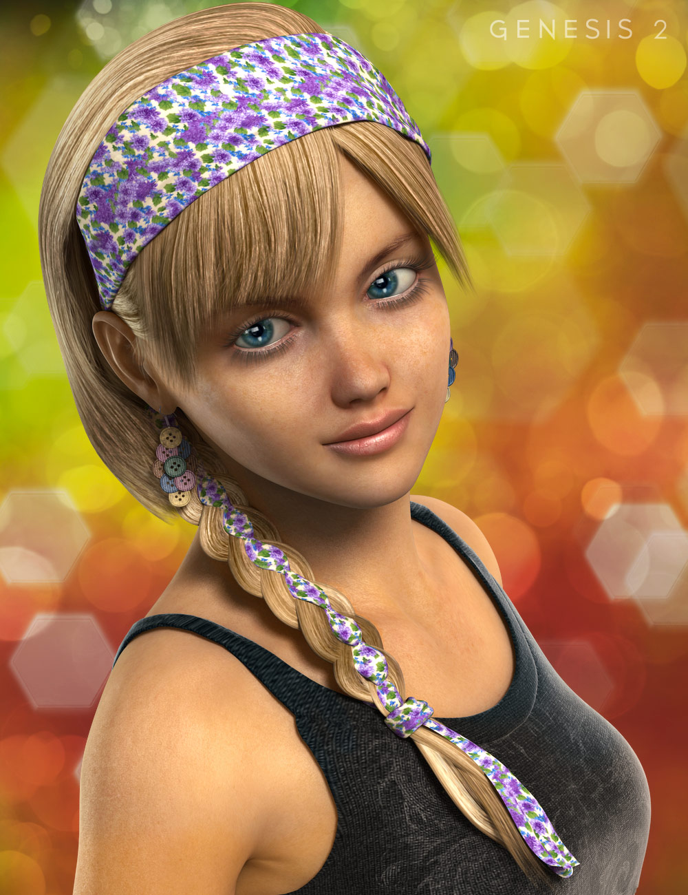 Scarf Braid Hair by: , 3D Models by Daz 3D