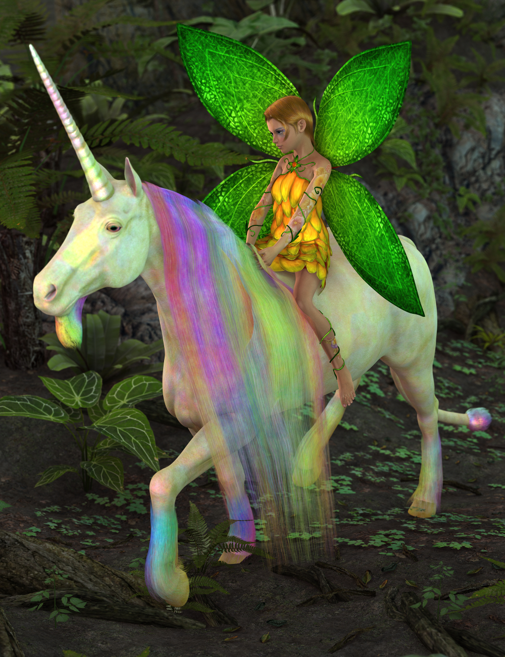 SF Unicorn for DAZ Horse 2 by: SickleyieldFuseling, 3D Models by Daz 3D