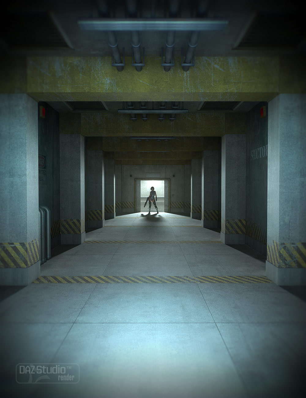 Restricted Hallway by: , 3D Models by Daz 3D