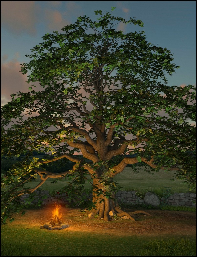 Merlin's Oak, Plants and Props Set by: Merlin Studios, 3D Models by Daz 3D