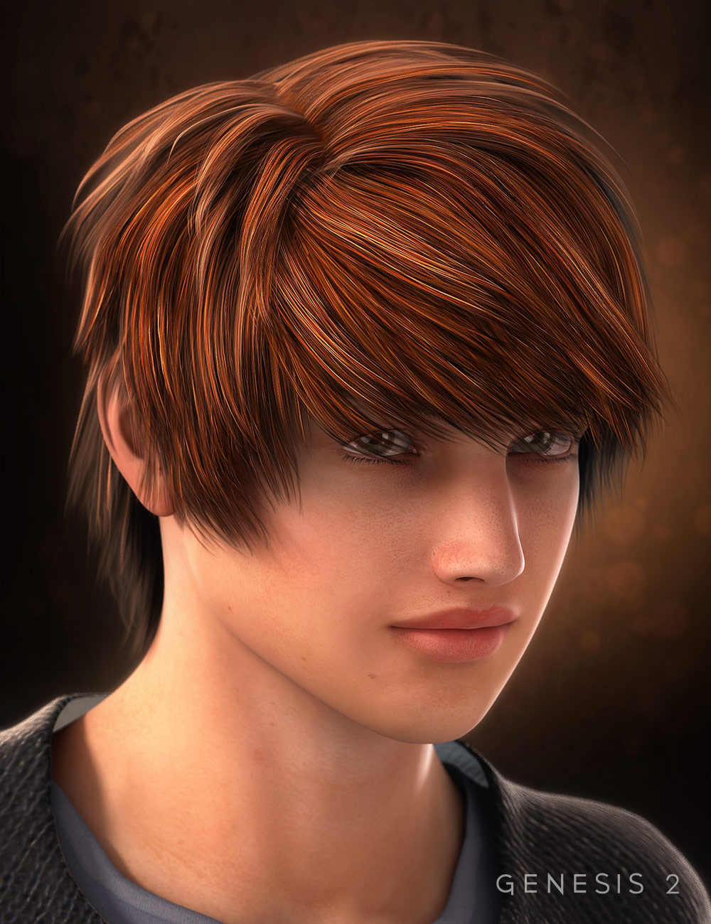 Brit Hair for Genesis 2 Male(s) by: , 3D Models by Daz 3D