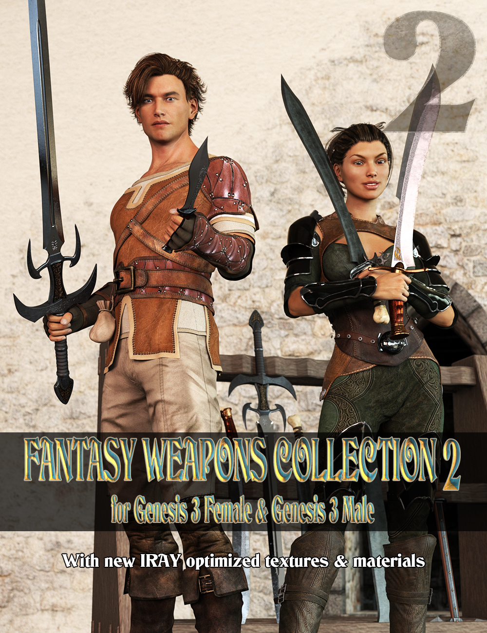 Fantasy Weapons Collection 2 by: Porsimo, 3D Models by Daz 3D