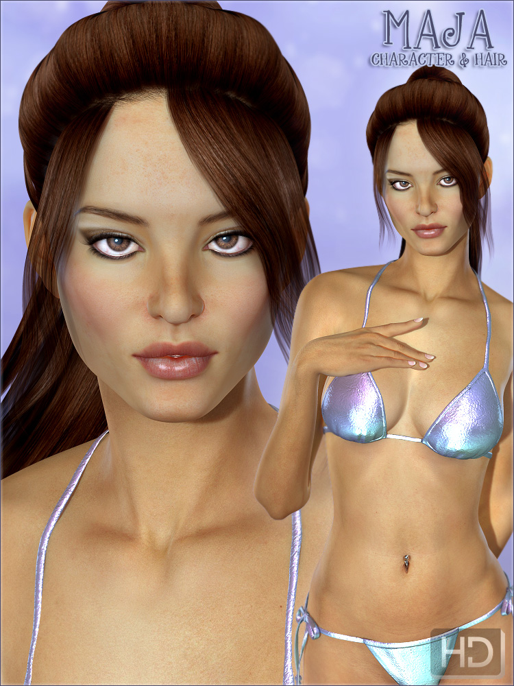 Maja Character and Hair by: Valea, 3D Models by Daz 3D