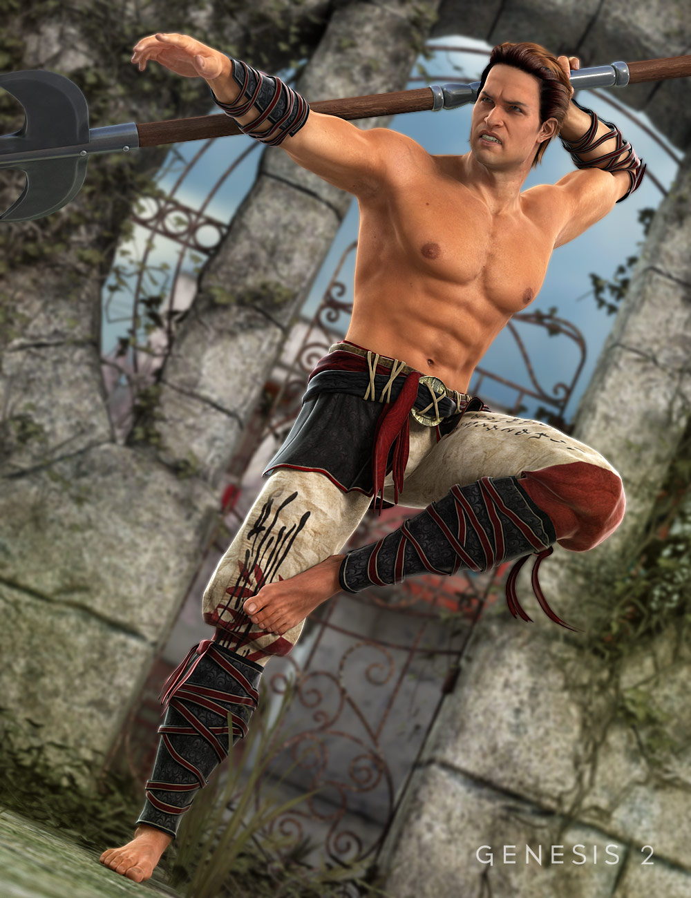 Fighting Monk for Genesis 2 Male(s) by: Barbara BrundonSarsa, 3D Models by Daz 3D