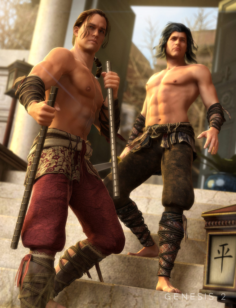 Fighting Monk Textures by: Sarsa, 3D Models by Daz 3D